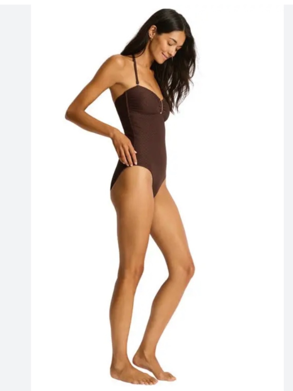 Sevel Level Australia US 8 Luminara halter one piece swimsuit - Picture 2 of 7